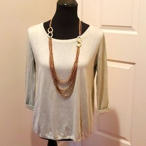 Cortland Park Cashmere Mint Green 3/4 Sleeve Top New